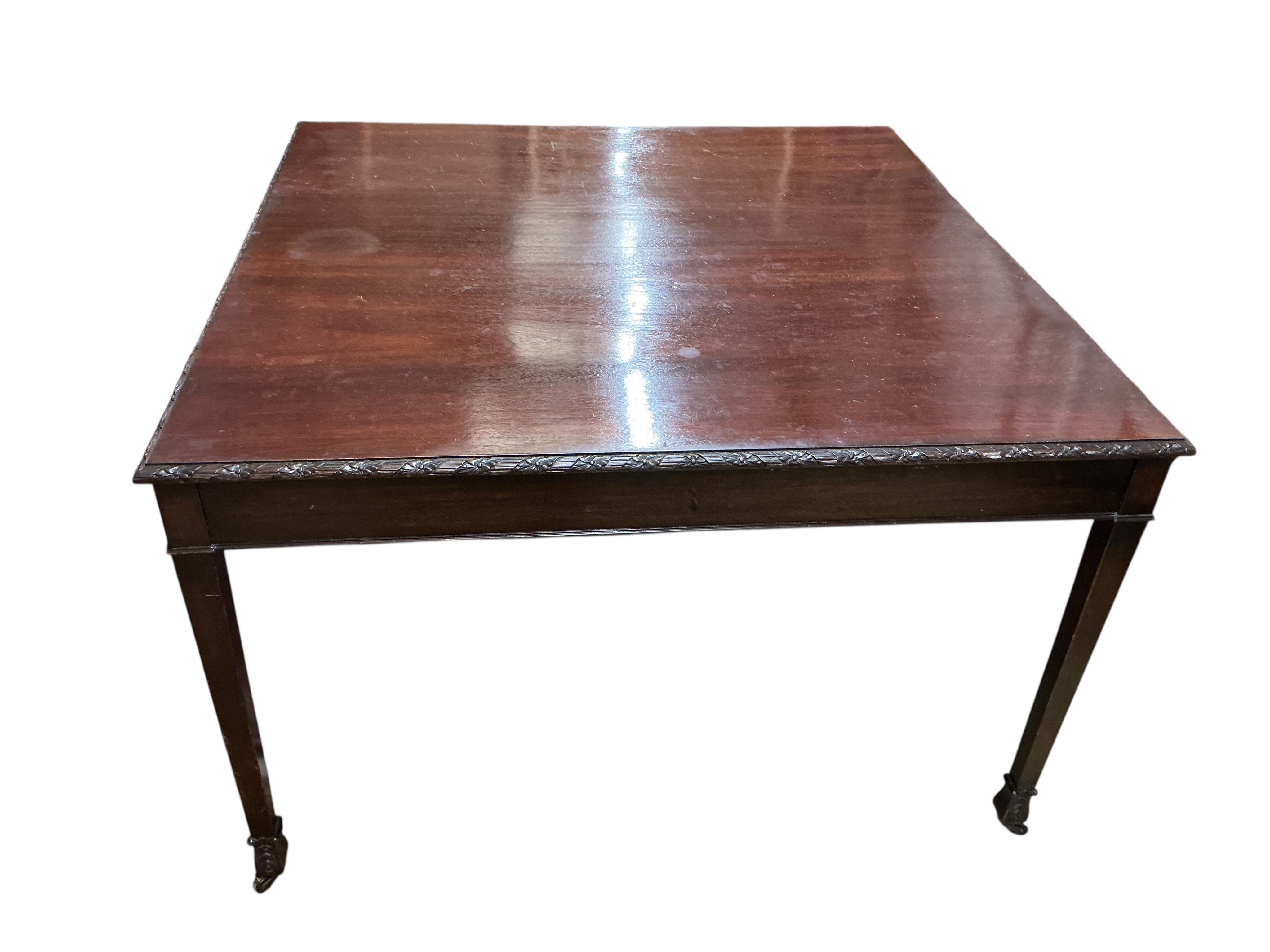 A Chippendale Revival mahogany rectangular dining table, width 120cm, depth 120cm, height 77cm